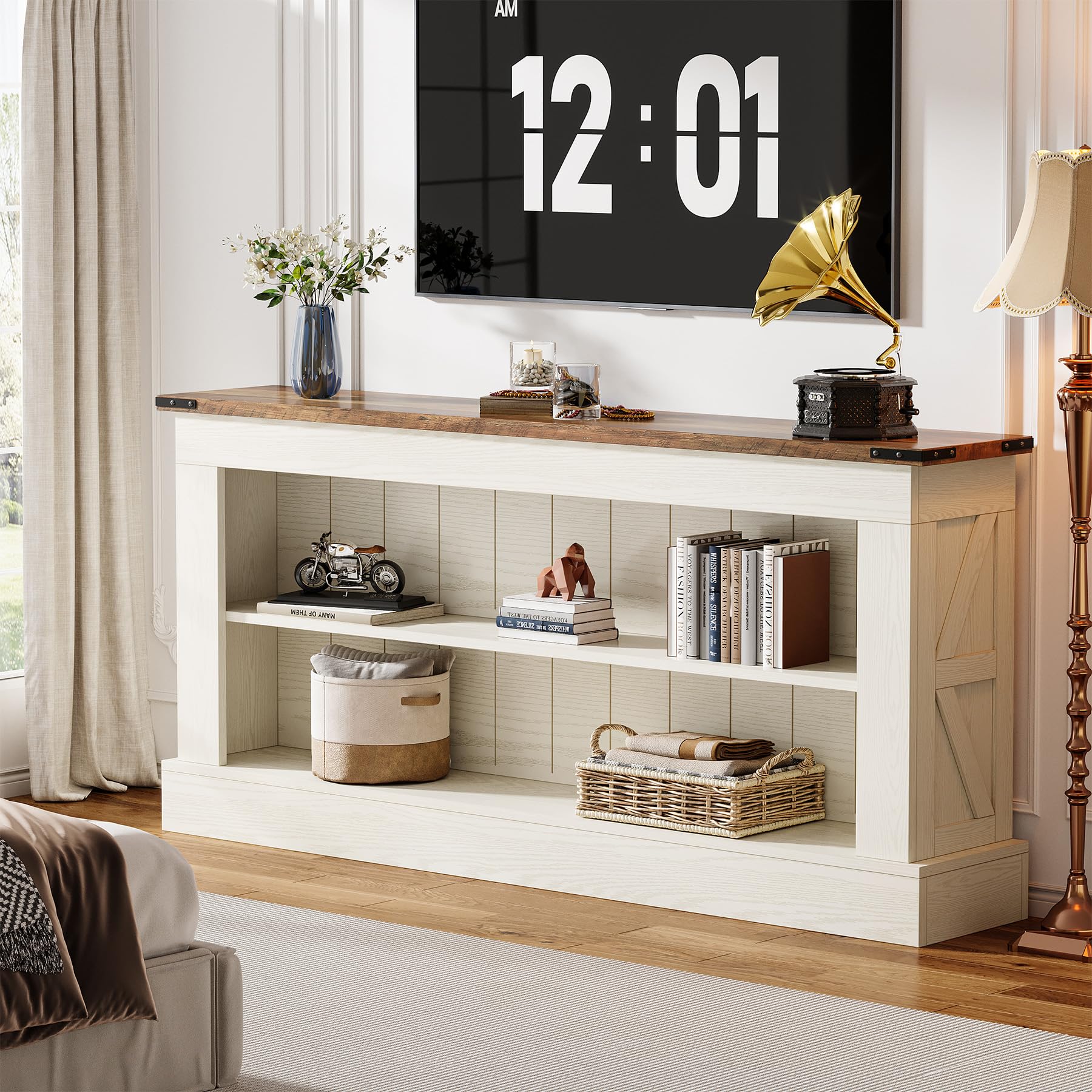 Tribesigns TV Stand, Farmhouse TV Stand for 50-70 Inches TVs