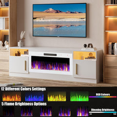 VITESSE 70”Fireplace TV Stand,Modern Entertainment Center Heating Fireplace