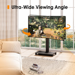 FITUEYES Hand Crank Lift TV Stand with Wheels for 32-75 Inch TVs, Black