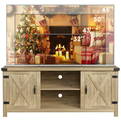 YESHOMY Modern Farmhouse TV Stand with Barn Door for 65 Inch TV, Gray Wash