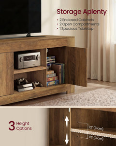 VASAGLE TV Stand, Farmhouse Entertainment Center with Storage Cabinets