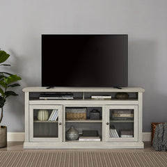 Contemporary TV Media Stand Modern Entertainment Console for TV Up to 65' with Open and Closed Storage Space, Stone Gray, 60'W*15.75'D*29'H