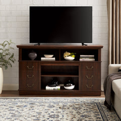 Modern TV Stand Compatible for TVs up to 65'' with Storage Shelf & - Espresso Entertainment Center, Media Console Table for Living Room, Fits for 65-inch TVs and Media Centers (Assembly Required)