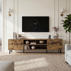 YESHOMY Mid-Century Modern TV Stand, 58 Inch, Light Grey