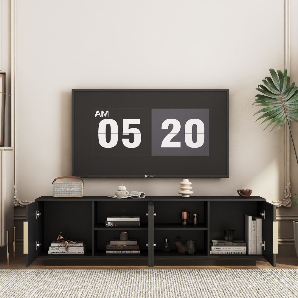 67.3'Modern TV Stand for TVs up to 55 60 65 Inch TV, Entertainment Center with Storage Shelves, Media Console with 4 Doors for Living Room