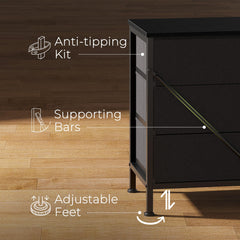 Huuger 70 Inch Dresser for Bedroom, TV Stand for 65, 75, 80 Inch TV, 12 Fabric Drawer Long Dresser, Large Entertainment Center for Bedroom, Wide Chest of Drawer with Storage, Rustic Brown