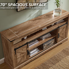 OKD 70" Farmhouse TV Stand for TVs up to 80", Antique White