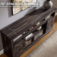 OKD 70" Farmhouse TV Stand for TVs up to 80", Antique White