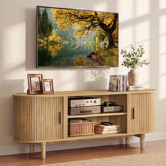 VASAGLE 58 Inch TV Stand, Mid Century Entertainment Center with Storage
