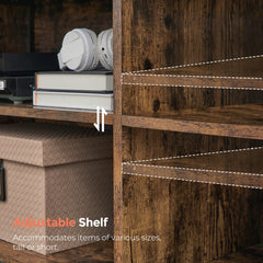 VASAGLE TV Stand, Farmhouse Entertainment Center with Storage Cabinets