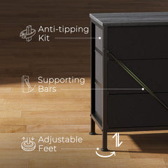 Huuger 70 Inch Dresser for Bedroom, TV Stand for 65, 75, 80 Inch TV, 12 Fabric Drawer Long Dresser, Large Entertainment Center for Bedroom, Wide Chest of Drawer with Storage, Rustic Brown