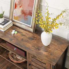 VASAGLE TV Stand, Farmhouse Entertainment Center with Storage Cabinets