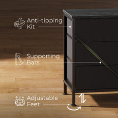 Huuger 70 Inch Dresser for Bedroom, TV Stand for 65, 75, 80 Inch TV, 12 Fabric Drawer Long Dresser, Large Entertainment Center for Bedroom, Wide Chest of Drawer with Storage, Rustic Brown