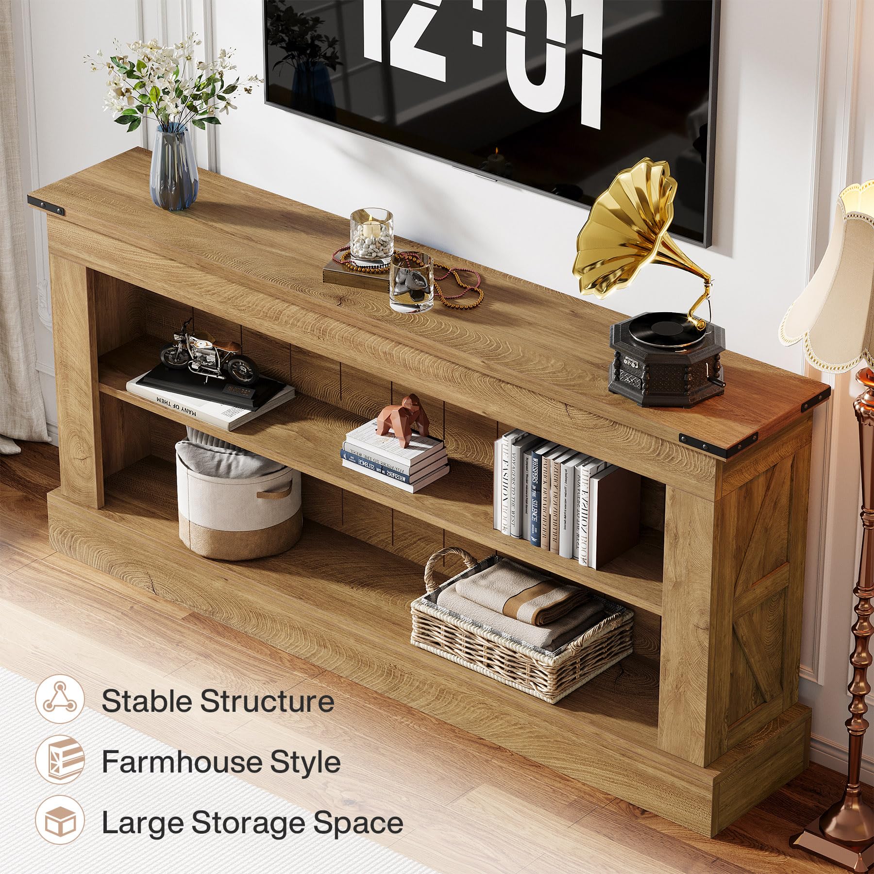Tribesigns TV Stand, Farmhouse TV Stand for 50-70 Inches TVs