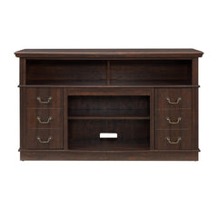 Retro TV Stand with Storage for TVs up to 65'', Mid Century Modern TV Stand & Entertainment Center with Shelf,TV Stand for Media,TV Console Table for Living Room Espresso 60"W*15.75"D*34.25"H