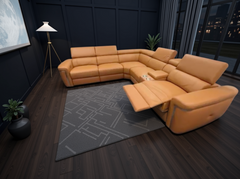 Somerville Modular Electric Recliner Sofa Tan Large Corner