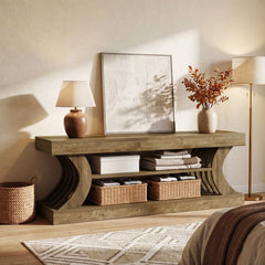 63' Modern TV Stand, C-Shaped 3-Tier Entertainment Center for 55/65/70 Inch TVs