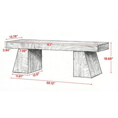  ﻿ 63 Inch Farmhouse TV Stand with Geometric Pedestal Base for 55 to 75 Inch TVs