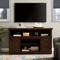Modern TV Stand Compatible for TVs up to 65'' with Storage Shelf & - Espresso Entertainment Center, Media Console Table for Living Room, Fits for 65-inch TVs and Media Centers (Assembly Required)
