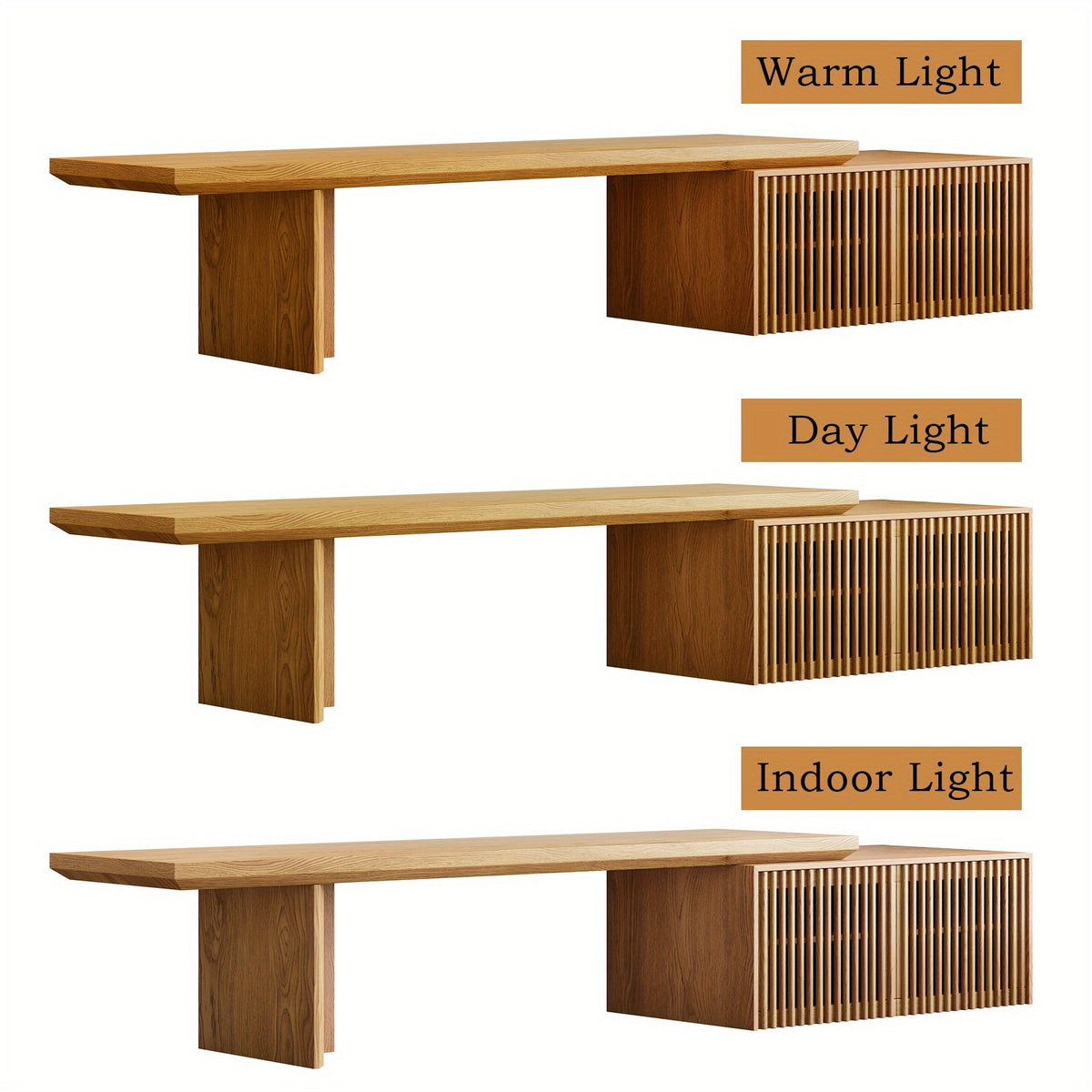 Modern TV Stand, Entertainment Center with Storage, Extendable TV Media Console for Up to 55+ Inch, Minimalist Television Cabinet for Living Room/Bedroom - Wood Color (78.7"-110" Extendable)