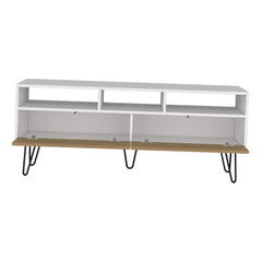 Modern TV Stand with 2 Doors and 3 Adjustable Shelves Designed for Living Room Entertainment Center Features Sturdy 5Leg Base for Stability Compact SpaceSaving Layout Ideal for Cable Management and Secure Device Storage