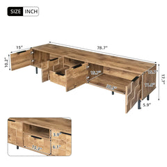 78" TV Stand for 85 75 65 Inch TV, TV Consoles for Living Room, Entertainment Center Wood TV Media with Storage
