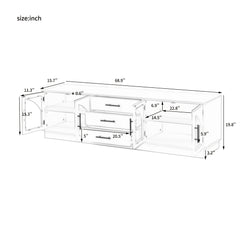 68.9" Modern Minimalist TV Stand for Tvs Up to 75 Inches, Entertainment Center Media Console Cabinet with Adjustable Shelves for Living Room