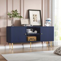 Mid Century Modern TV Stand For 55/60/65 Inch TV, 55" Fluted TV Stand, Entertainment Center With Storage, Television Stands, TV Console, Media Console For Living Room, Bedroom