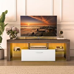 Rustic Brown Wood TV Stand for 75-Inch TV, Farmhouse Entertainment Center with Large Drawers And Open Shelves, Modern Industrial Media TV Console Cabinet for Living Room Bedroom