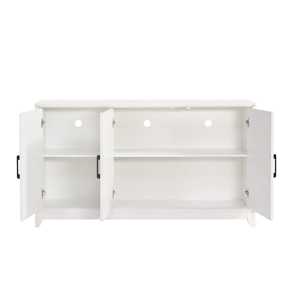 TV Stand for Tvs Up to 65 Inches, Modern Entertainment Center Media Console Cabinet with 2 Spacious Storage Spaces, Solid Wood Legs for Living Room